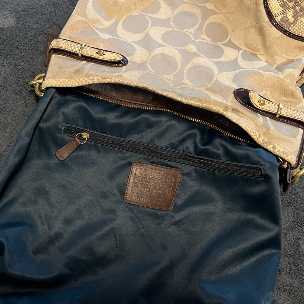 Great Authentic Coach Colette Python Beige Large … - image 3